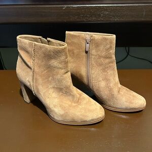 Clarks Light Brown Suede Ankle Booties